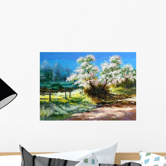 Blossoming Bush Rural Suburb Wall Decal