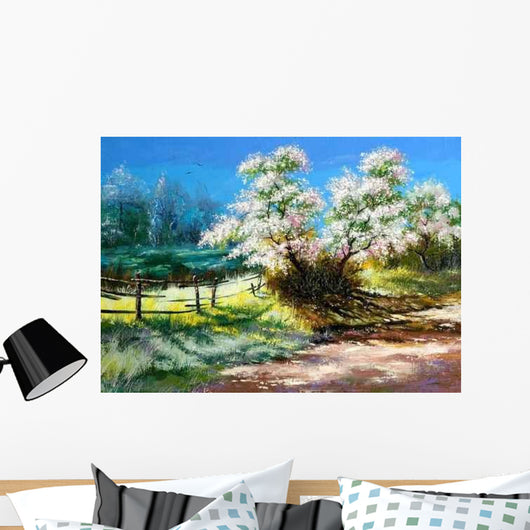 Blossoming Bush Rural Suburb Wall Decal