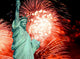 Statue Liberty and Fireworks