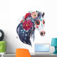 Watercolor Horse with Flowers Portrait Wall Decal