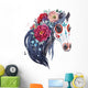 Watercolor Horse with Flowers Portrait Wall Decal