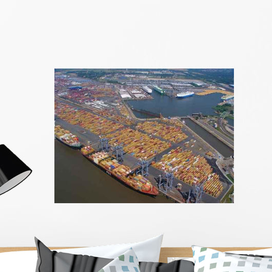 Luftbild Containerhafen Wall Decal