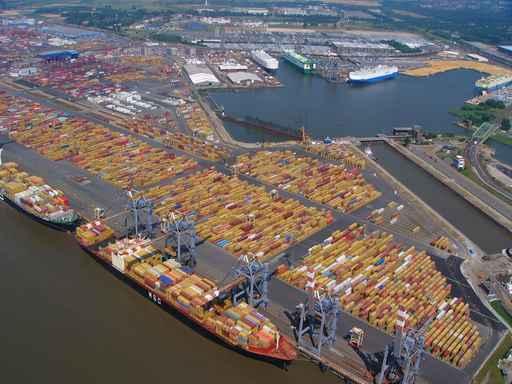 Luftbild Containerhafen Wall Decal