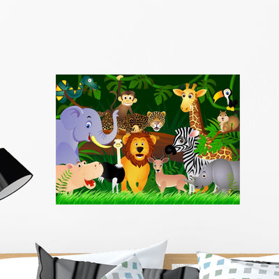 Wild Animal Cartoon shown on a wall