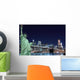 The Statue of Liberty and Manhattan Skyline Wall Mural