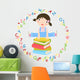 Girl and Book Wall Mural