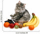 cat with fruit Wall Decal