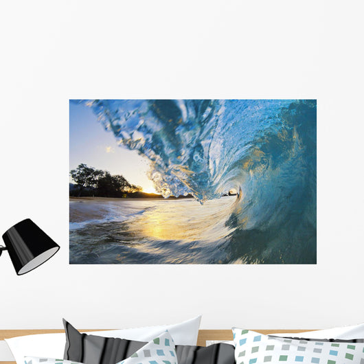 Beautiful Blue Ocean Wave Wall Decal 2