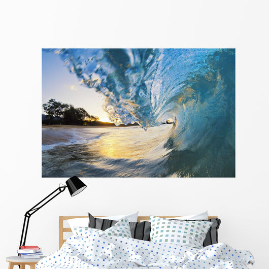 Beautiful Blue Ocean Wave Wall Decal 2