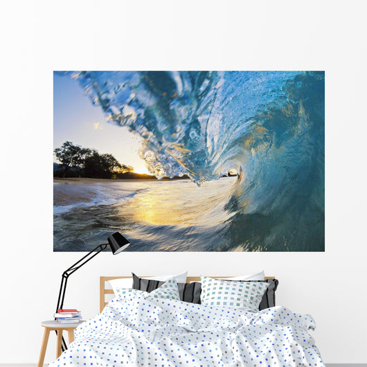 Beautiful Blue Ocean Wave Wall Decal 2