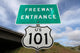 Freeway Entrance Sign US 101 Wall Mural