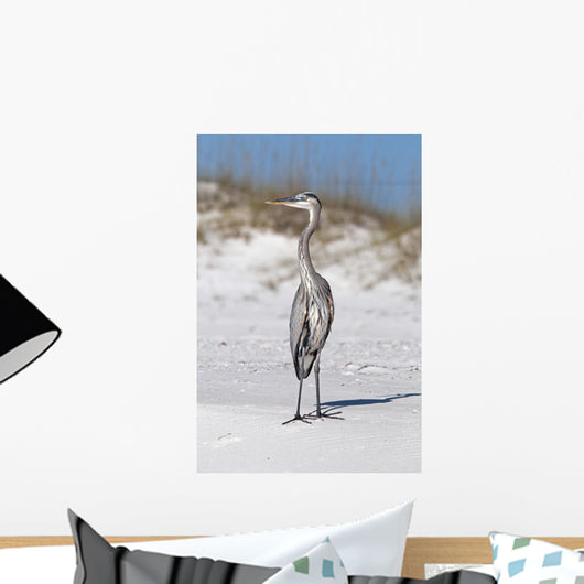 Blue Heron Sand Gulf Wall Decal