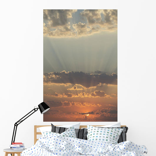 Sunlight Shining through Clouds Wall Decal