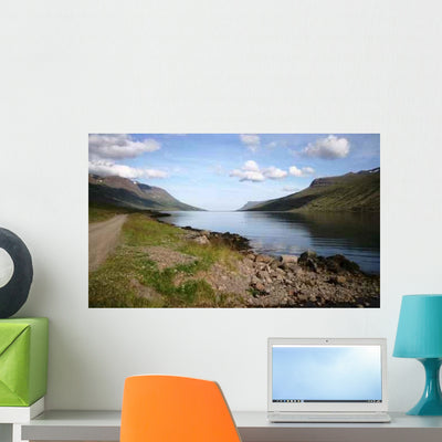 Mjoifjordur Wall Decal shown on a wall