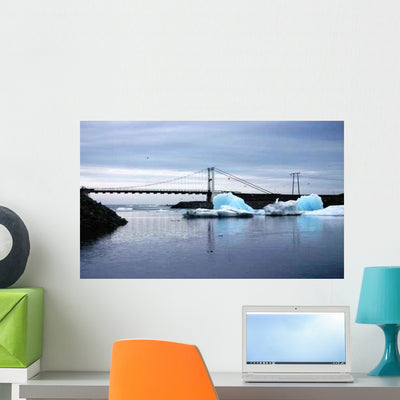 Icebergs Drift Wall Decal shown on a wall