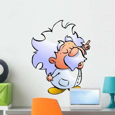 Professor Einstien Wall Decal shown on a wall