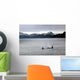 Orcas and mountain scene in Alaska Wall Mural