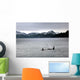 Orcas and mountain scene in Alaska Wall Mural