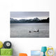 Orcas and mountain scene in Alaska Wall Mural