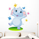 Baby Elephant Dancing With Butterflies Wall Decal