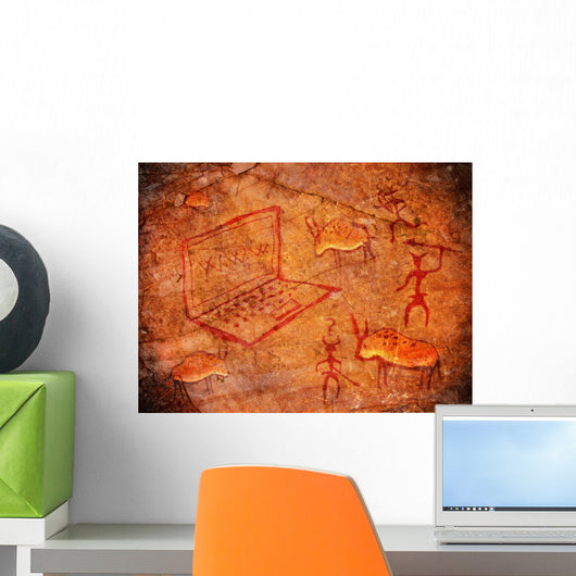 Hunters on Cave Paint Digital Wall Mural