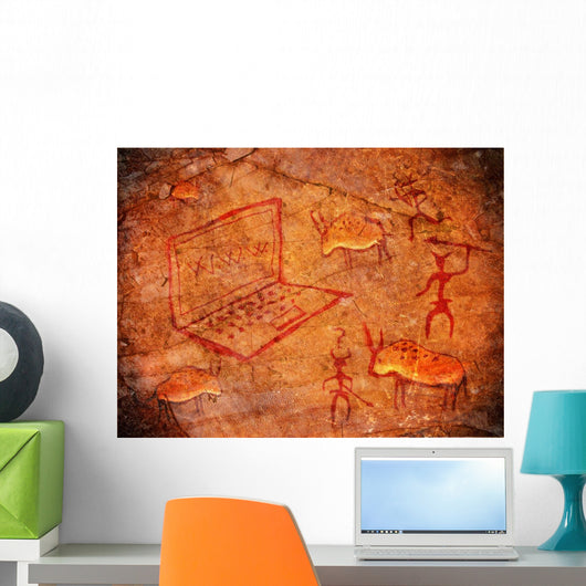 Hunters on Cave Paint Digital Wall Mural