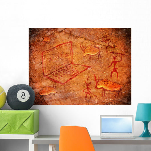 Hunters on Cave Paint Digital Wall Mural