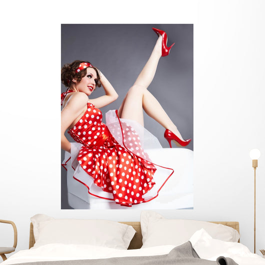 Pin-up girl. American style Wall Mural