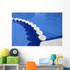blue swimming pool round tiles way Wall Mural