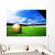 Happiness football player after goal on the field of stadium wit Wall Mural