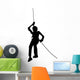 Outline of Person Abseiling Wall Decal
