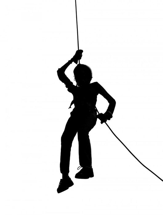 Outline of Person Abseiling Wall Decal