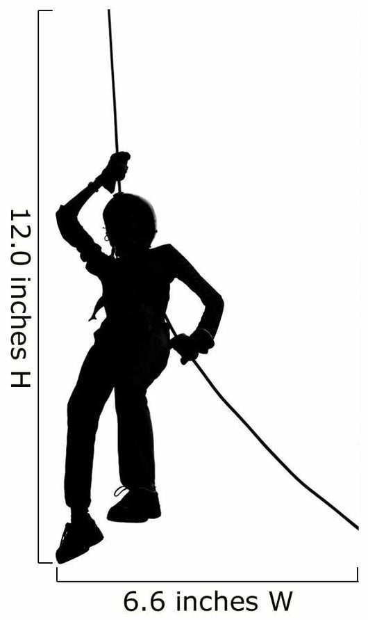 Outline of Person Abseiling Wall Decal