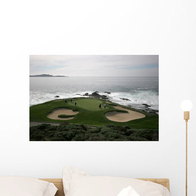Golf Hole 7 Pebble Wall Mural shown on a wall