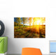 Beautiful landscape with summer forest and sunset Wall Mural
