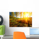 Beautiful landscape with summer forest and sunset Wall Mural