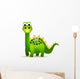 Cute Green Dinosaurs Cartoon Wall Decal