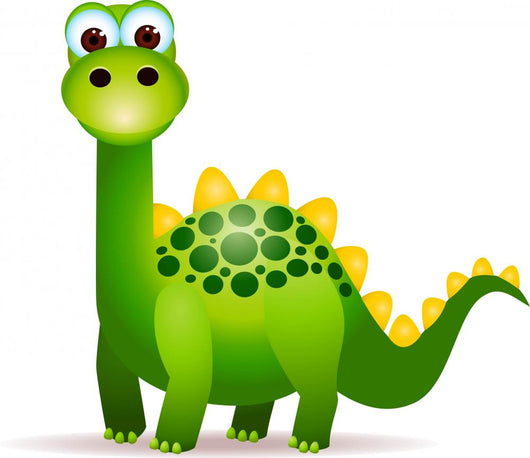 Cute Green Dinosaurs Cartoon Wall Decal