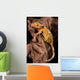 Crested gecko on petrified wood Wall Mural
