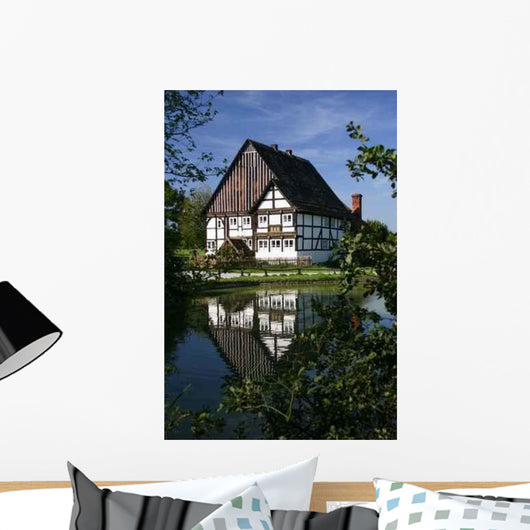 Old Bakery Village Pond Wall Decal
