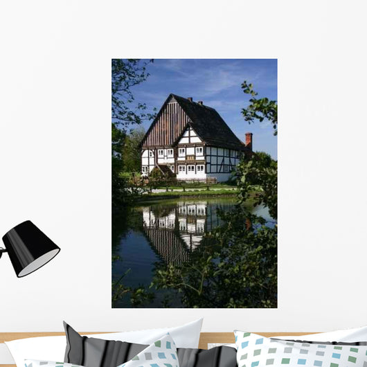 Old Bakery Village Pond Wall Decal