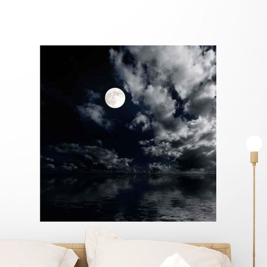 Moon and Clouds above Wall Decal