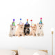 Five Pomeranian Puppies Celebrating a Birthday Wall Decal