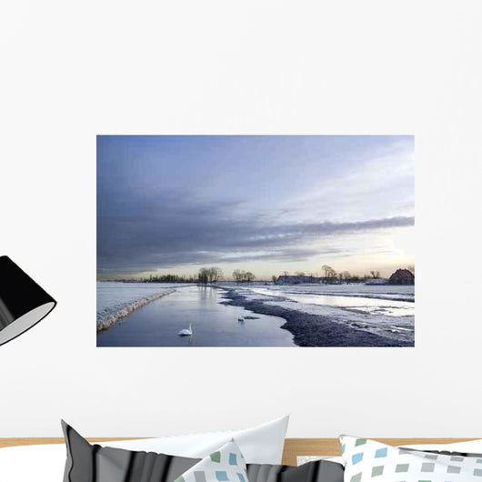 Frozen Dutch Canal Wall Decal