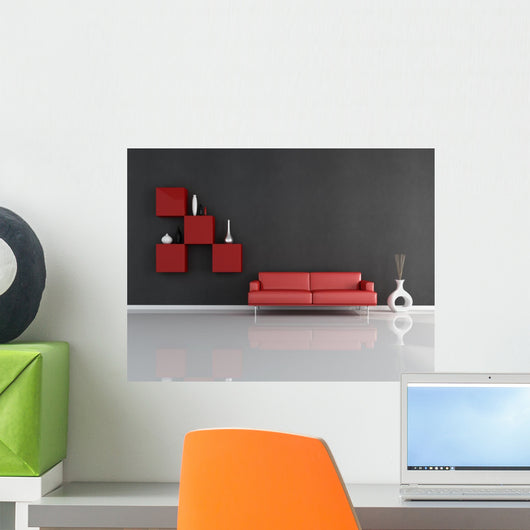 red and black lounge Wall Mural