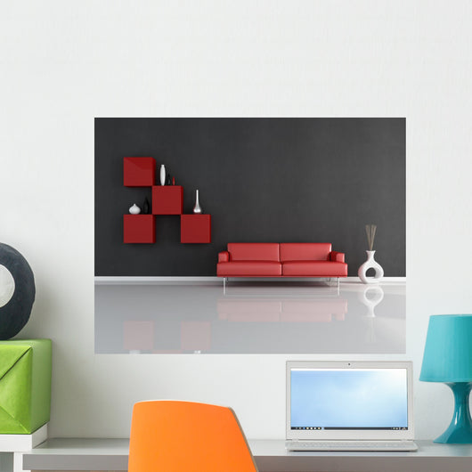 red and black lounge Wall Mural