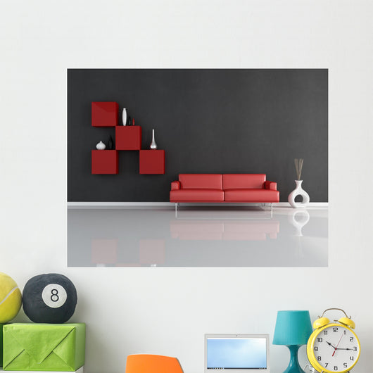 red and black lounge Wall Mural