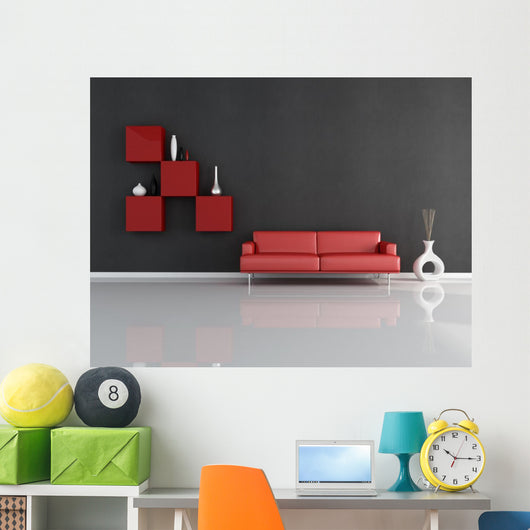 red and black lounge Wall Mural