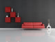 red and black lounge Wall Mural