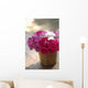 India, Pink And White Flowers In Terracotta Pot At Ahilya Fort Hotel Wall Mural